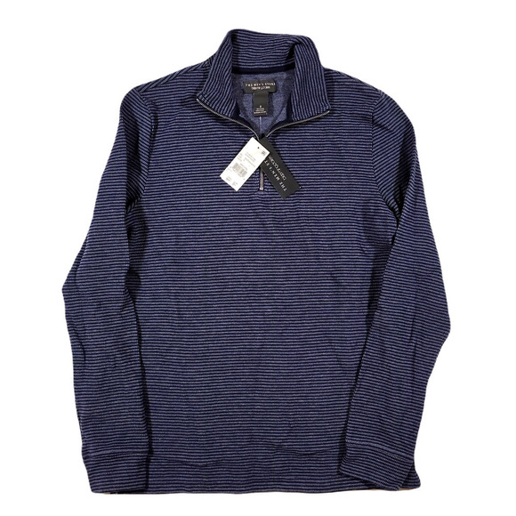 The Mens Store Two-Tone Half-Zip Pullover Sweater Mens‎ Small Navy Steel - Picture 1 of 5